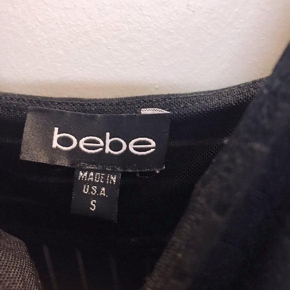 Vintage BEBE Black top with ruching & mesh - Picture 4 of 4